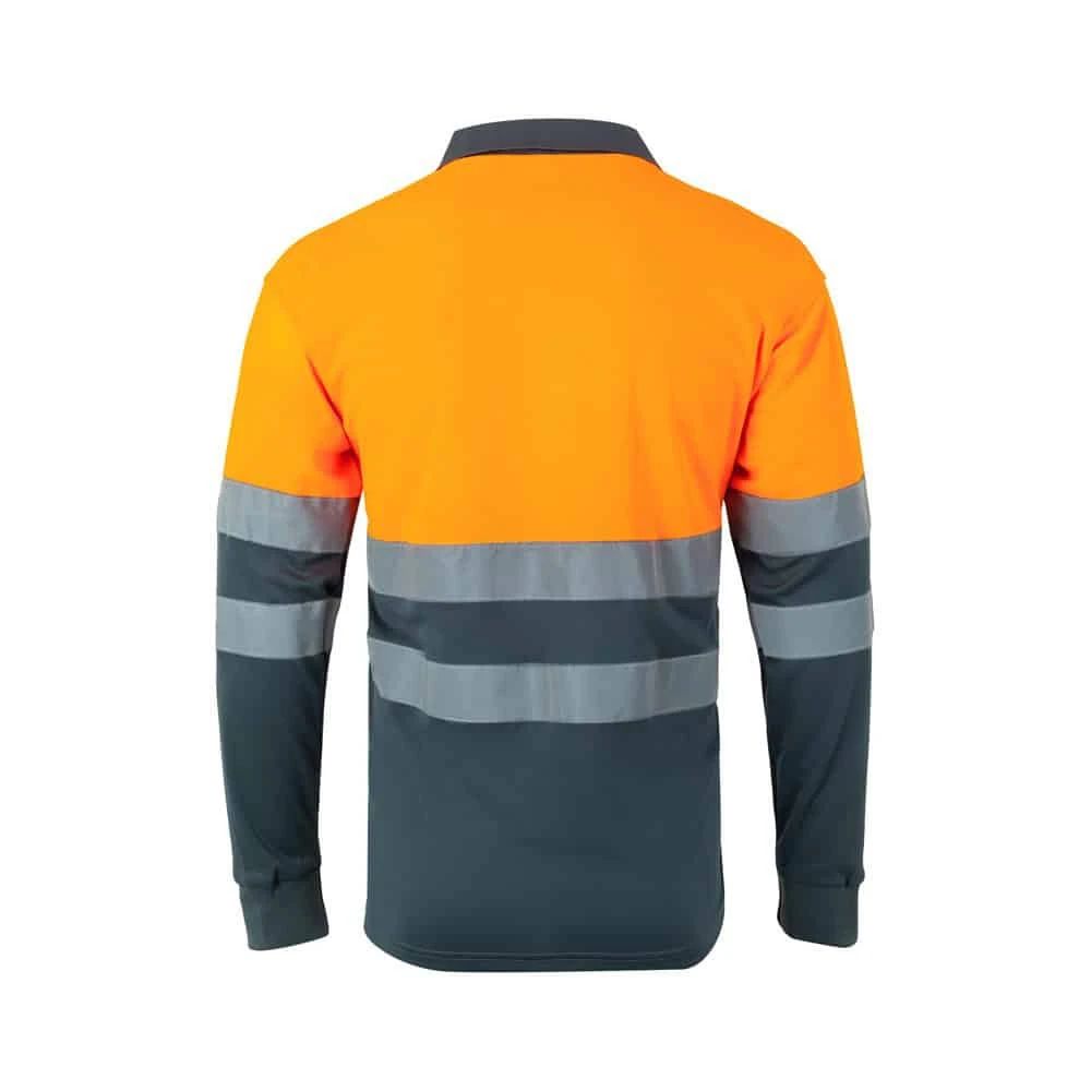 VL VULCAN. Tvåfärgad pikétröja med fågelögon (160g/m²) med långa ärmar, i polyester (100%)