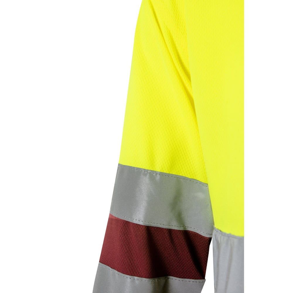 Tvåfärgad VULCAN LARGE pikétröja med fågelögonmönster, långärmad, i polyester.
