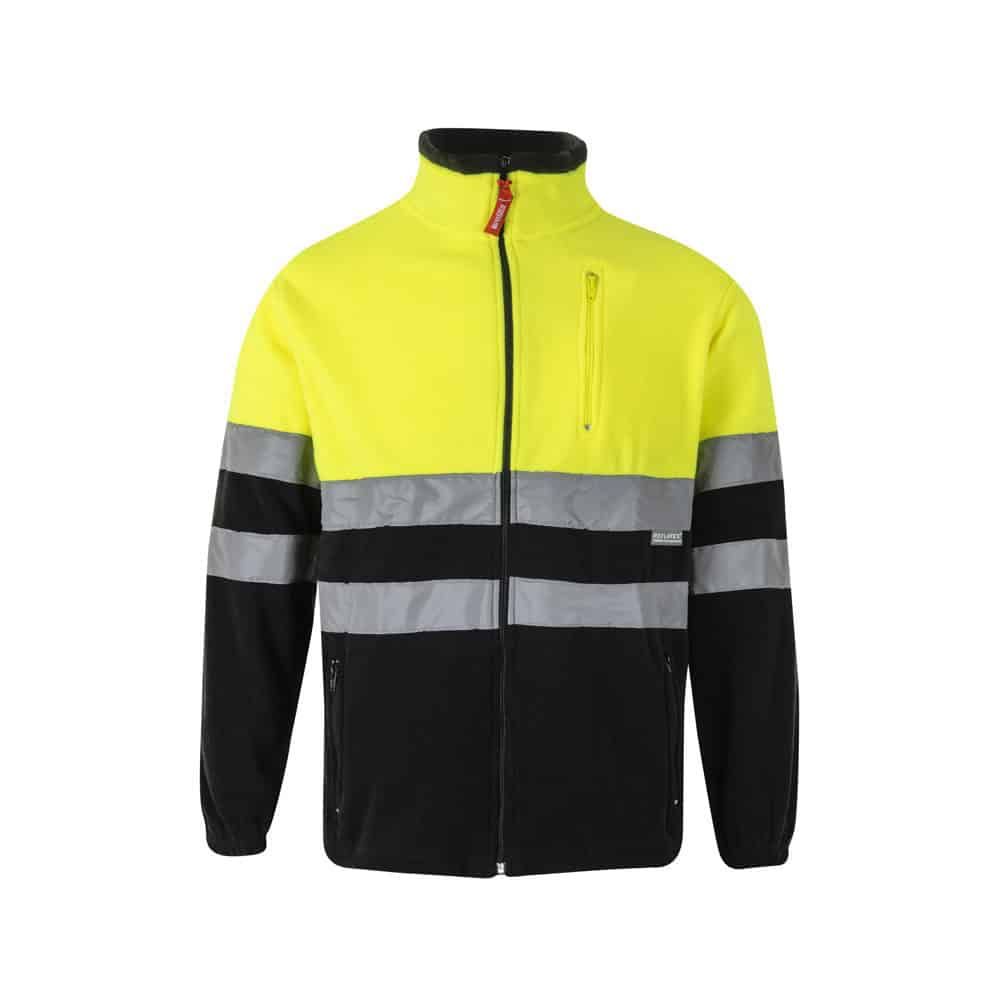 Reflexfärgad fleecejacka i två färger, 280g/m², polyester.