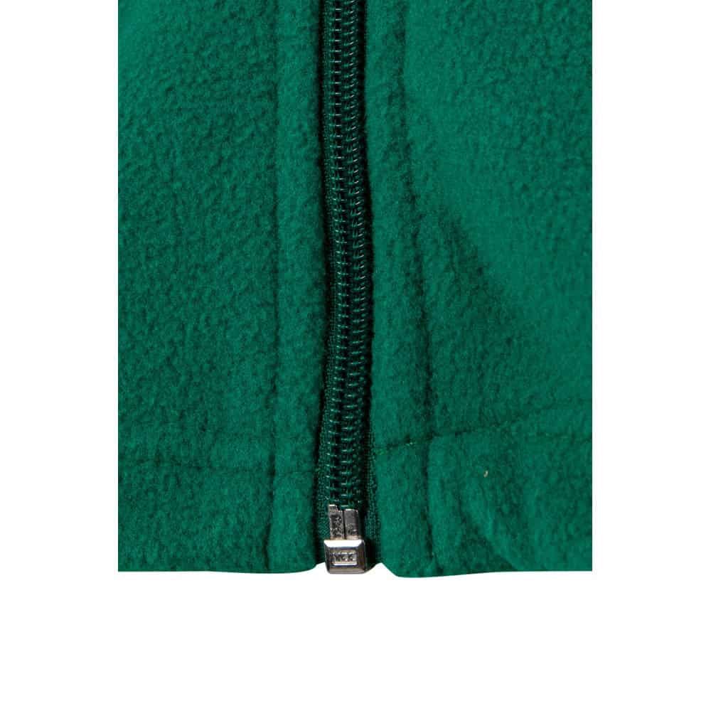 Fleecetröja i grönt med svart dragkedja, 280g/m², i polyester.