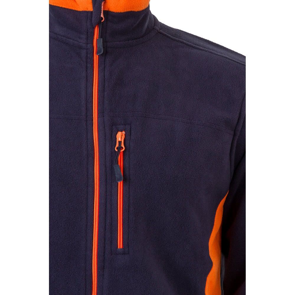 Fleecetröja i polyester med tvåfärgade detaljer och dragkedja.