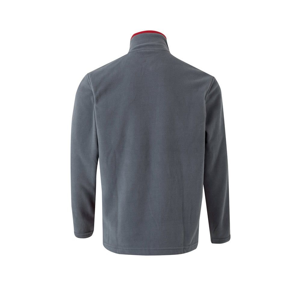 Fleecetröja i polyester, grå, bakvy.