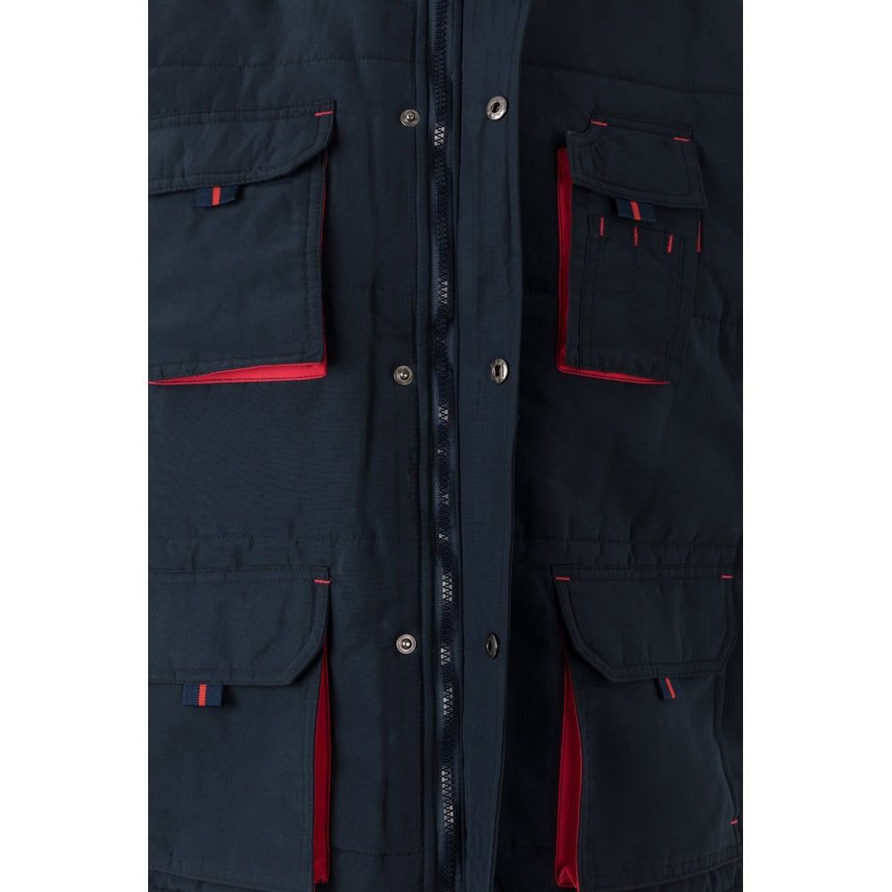 Vadderad väst i tvåfärgad design med flera praktiska fickor i polyester.