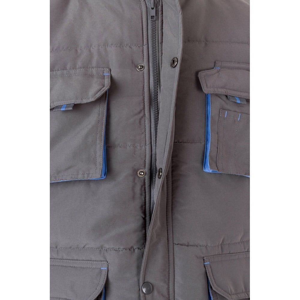 Vadderad väst i tvåfärgad design med flera praktiska fickor, tillverkad av 100% polyester för hållba.