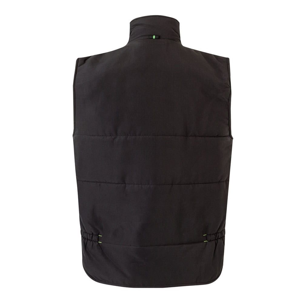 Vadderad tvåfärgad väst med multifickor i polyester, 120g/m², för arbetsbruk.