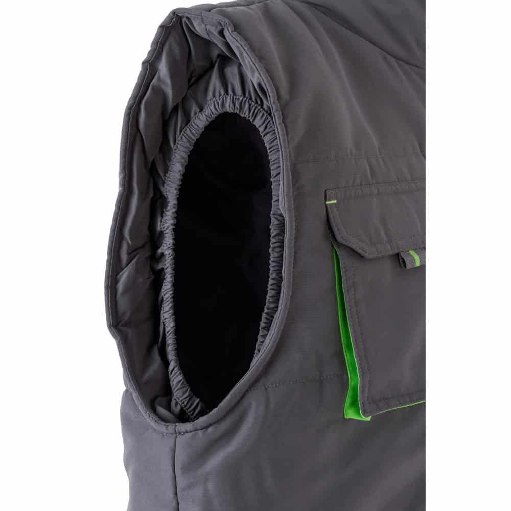 Vadderad väst i tvåfärgad design med multifickor, tillverkad av 100% polyester för hållbarhet och ko.