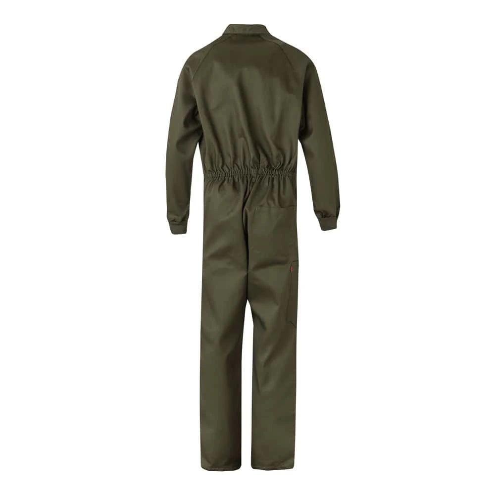 Arbetsbyxa i twill med elastisk midja av bomull och polyester, för bekväm arbetskomfort.