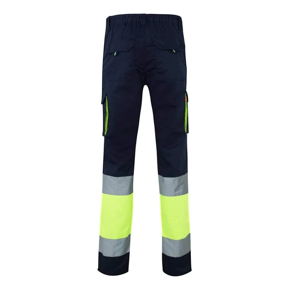 VL ZEUS. Tvåfärgade stretchbyxor med flera fickor (240g/m²), i bomull (46%), EME (38%) och polyester (16%)