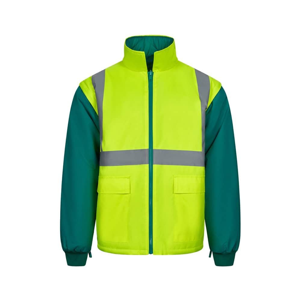 VL JUNO. Tvåfärgad 4-i-1 parkas (180g/m²), i polyester (100%) med PU-beläggning