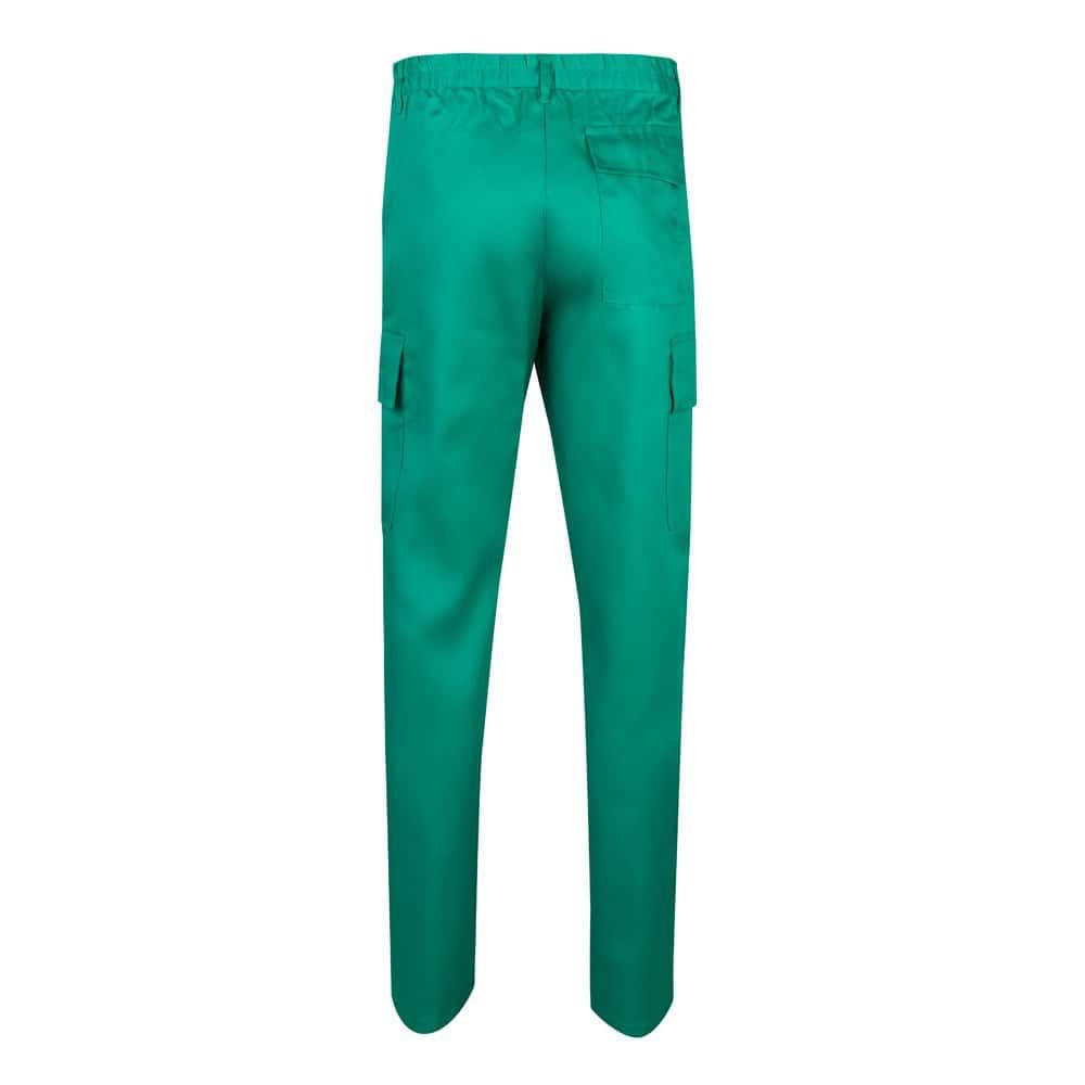 Twillbyxor i bomull och polyester med flera fickor, grönt.