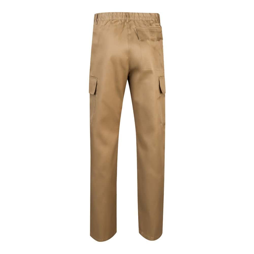 Twillbyxor med flera fickor i bomull och polyester, i beige färg.