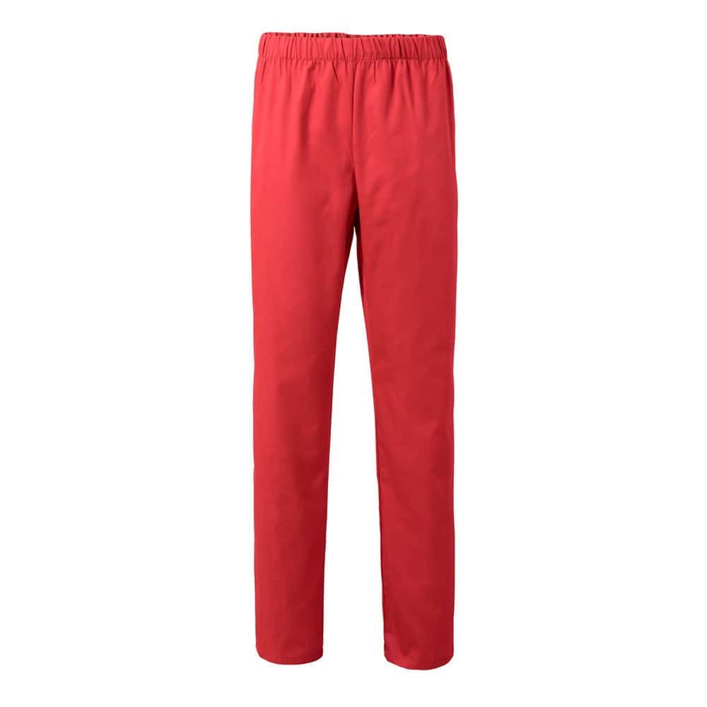 Röd twillbyxa i bomull och polyester, bekväm passform.