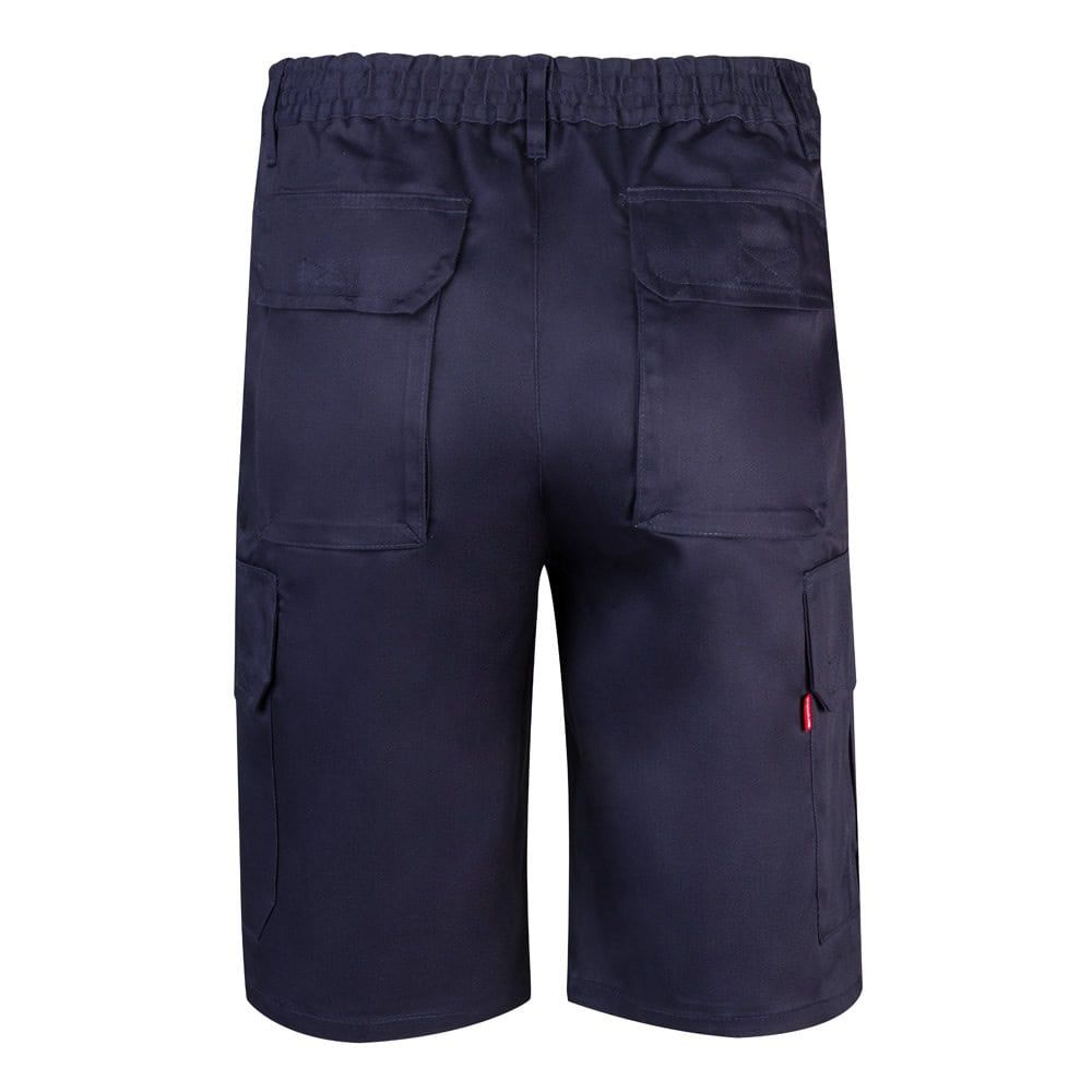 Mörkblå bermudashorts i twill med flera fickor, bomull och polyester.