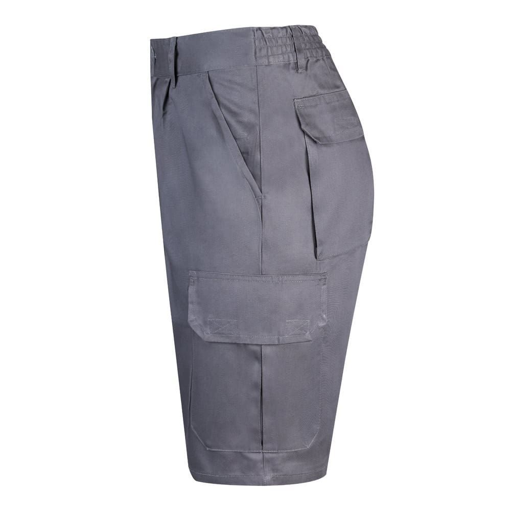 Grå bermudashorts i twill med fickor, bomull och polyester.