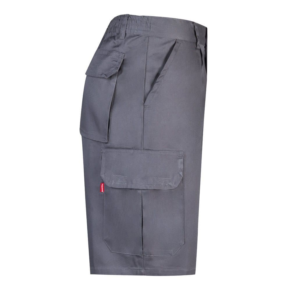 Mörkgrå bermudashorts i twill med fickor, för arbete eller fritid.