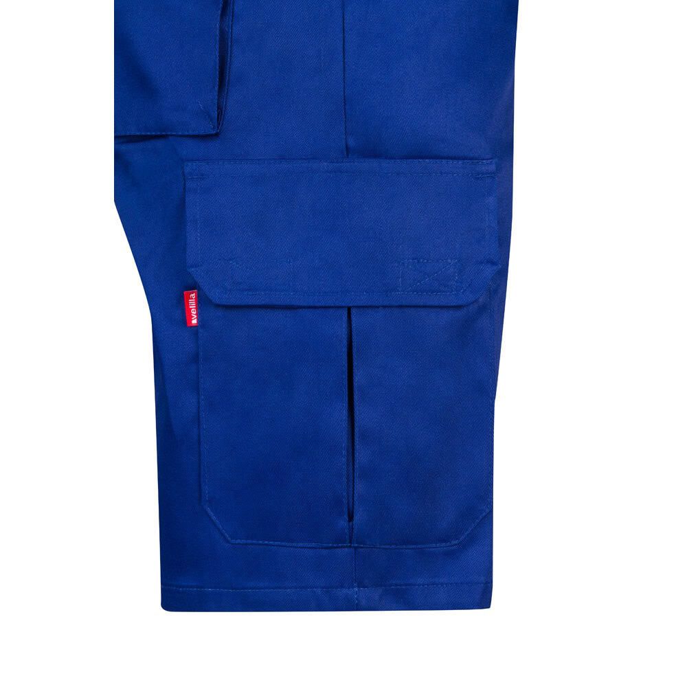 Blå arbetsbyxa VL CHIONE med flera fickor i twill, 200g/m², av bomull och polyester.