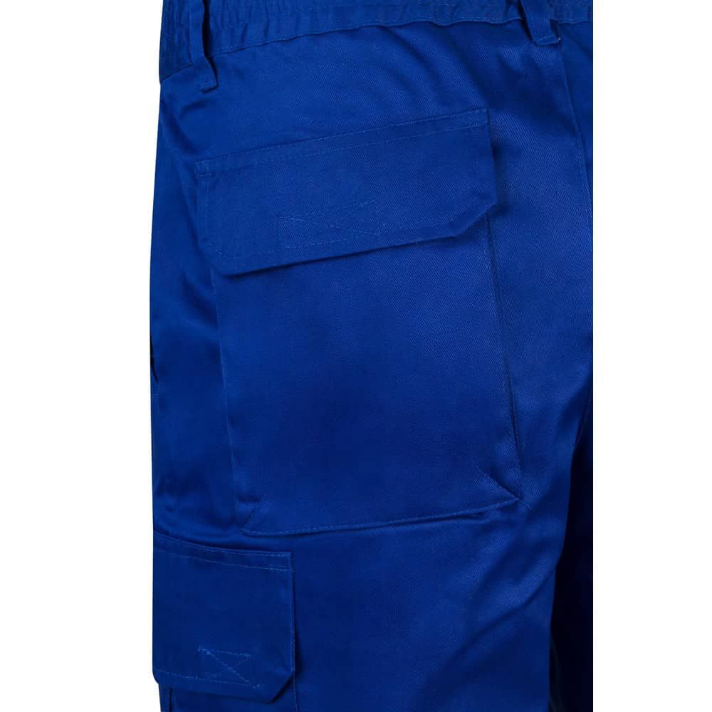 Blå arbetsbyxa VL CHIONE med flera fickor i twill, 200g/m², av bomull och polyester.