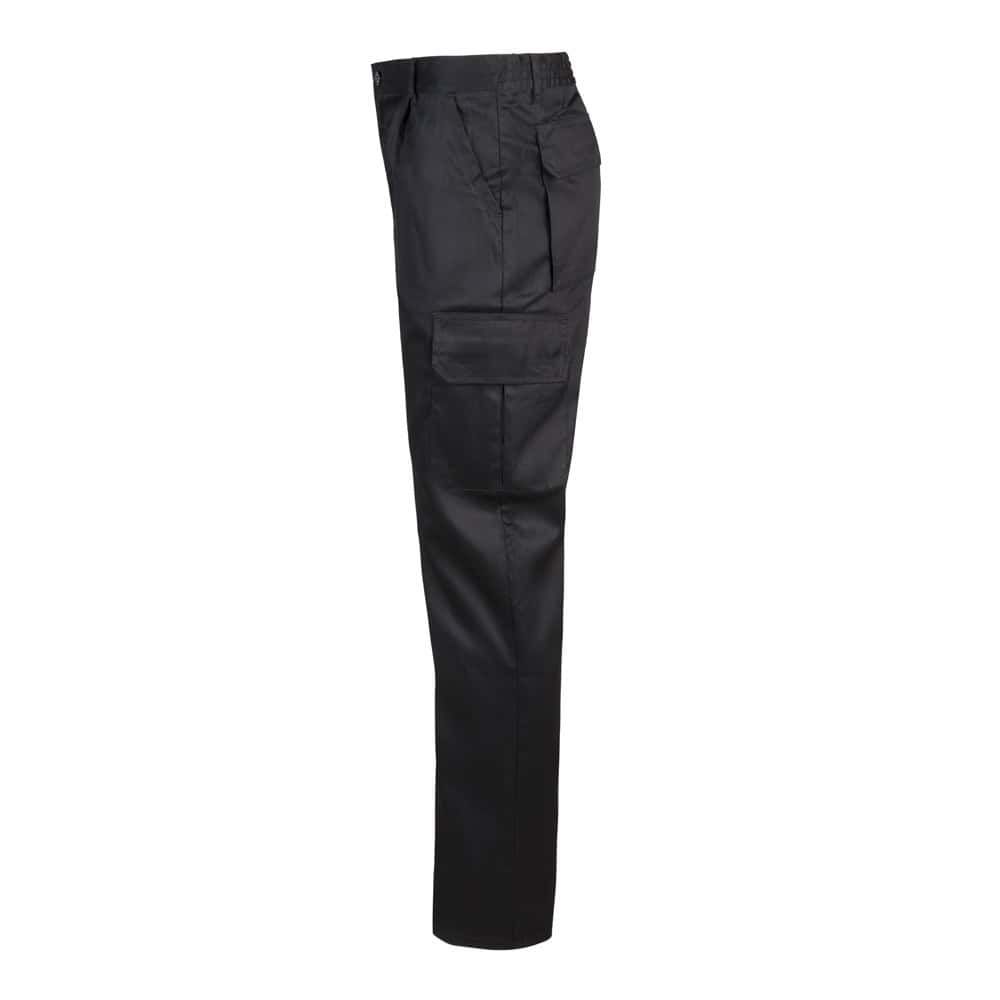 Svarta twillbyxor med flera fickor för arbetsbruk, 200g/m².
