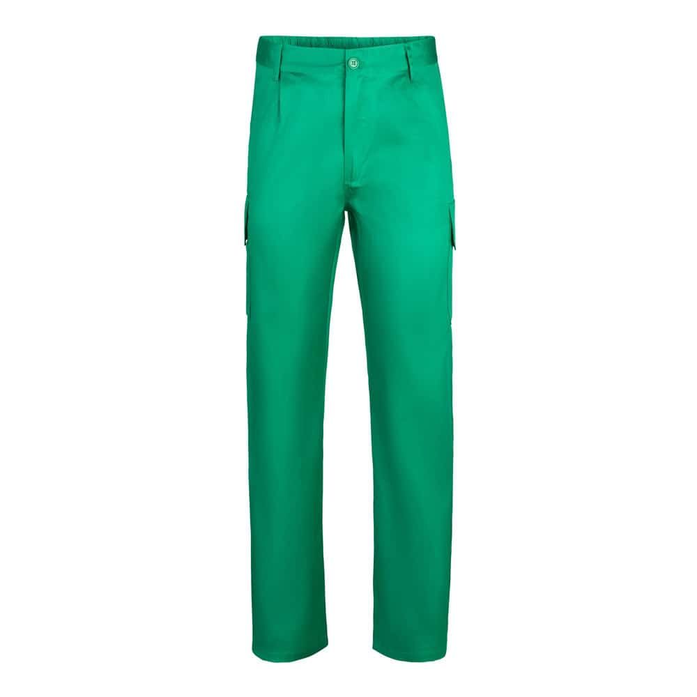 Grön twillbyxa med flera fickor i bomull och polyester.