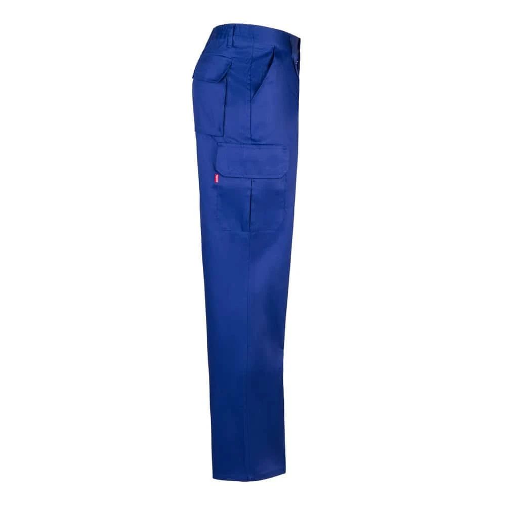 Blå arbetsbyxa VL MABON med flera fickor i bomull/polyester.