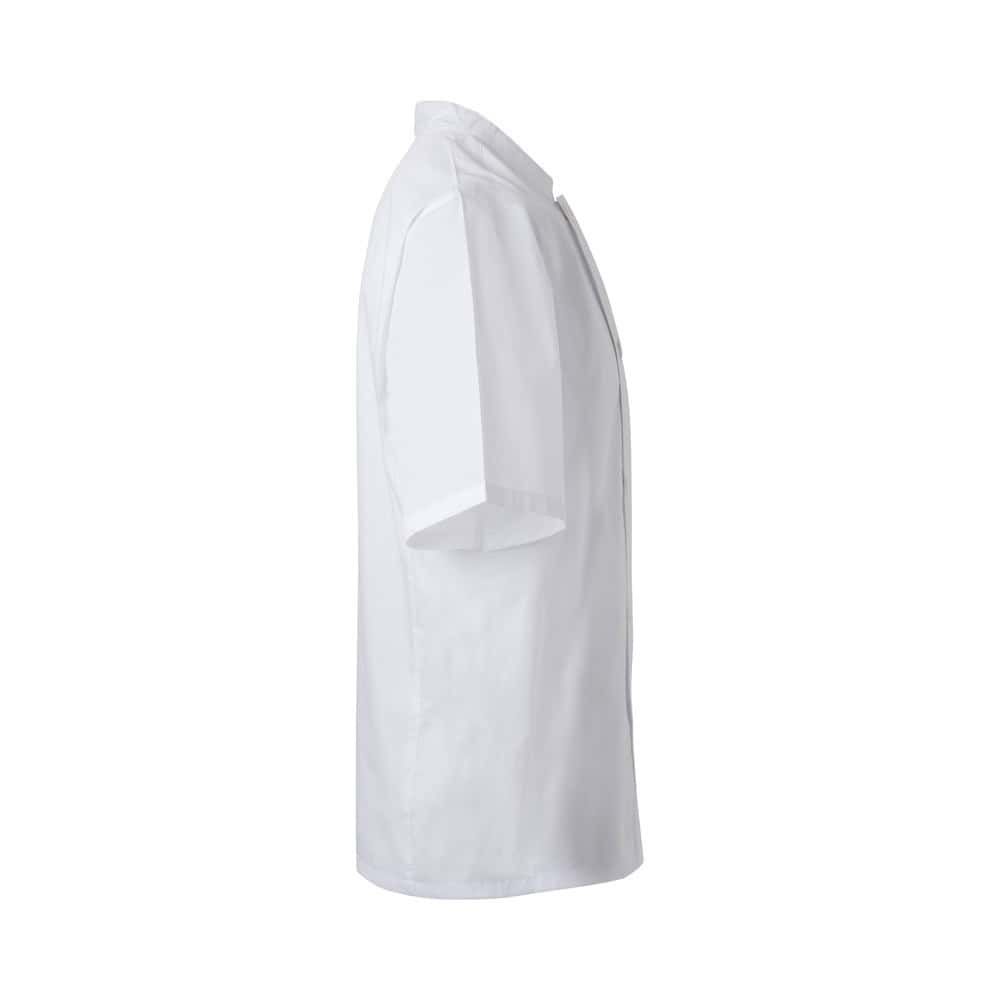 Vit kortärmad köksjacka i bomull och polyester för professionellt bruk.