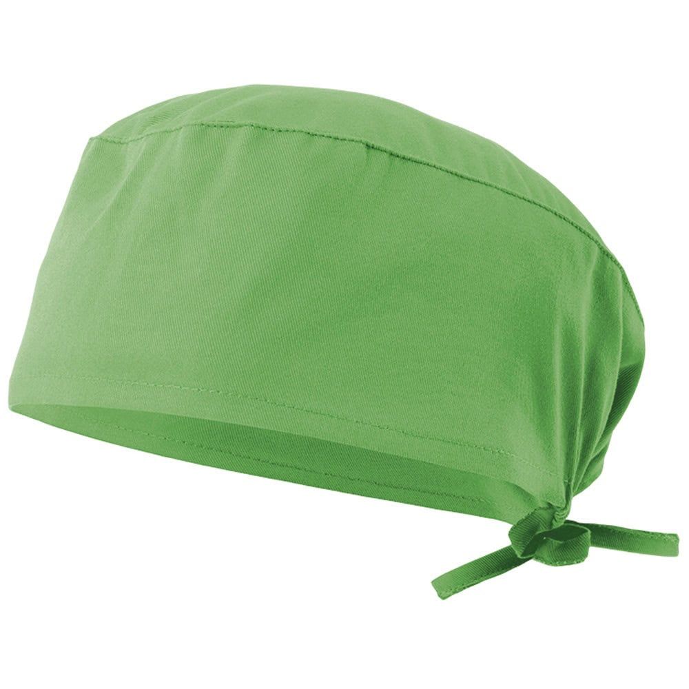 Hygienisk twillmössa i grönt, tillverkad av 35% bomull och 65% polyester, perfekt för hygieniska arb.