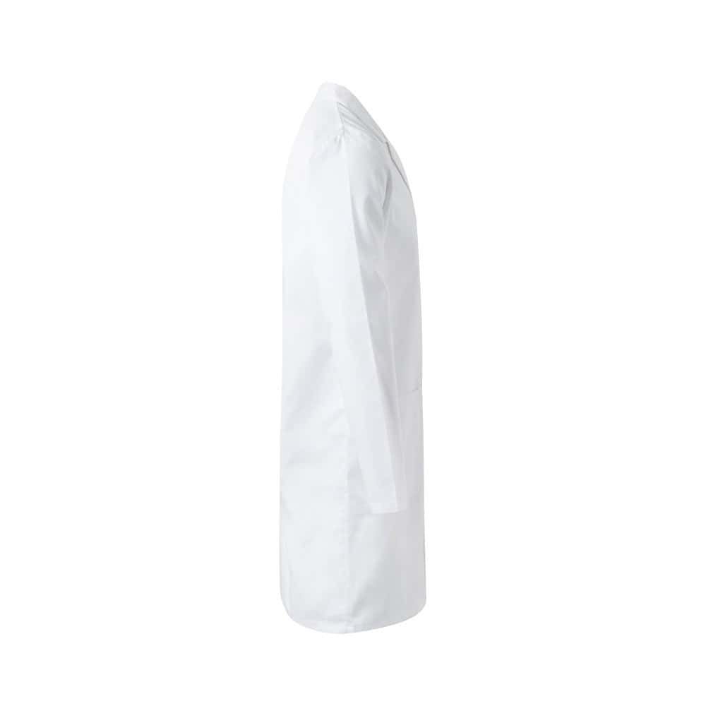 Vit Twillblus i bomull och polyester för professionell användning, perfekt för tryckeriverksamhet.