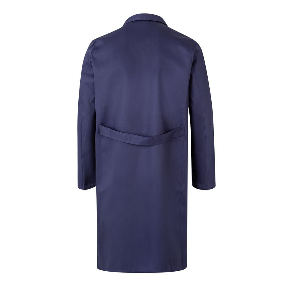 Mörkblå Danu Twillblus i bomull och polyester, ryggvy.
