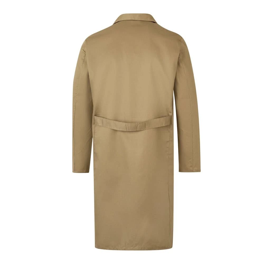 Beige twillblus i bomull och polyester, ryggvy.