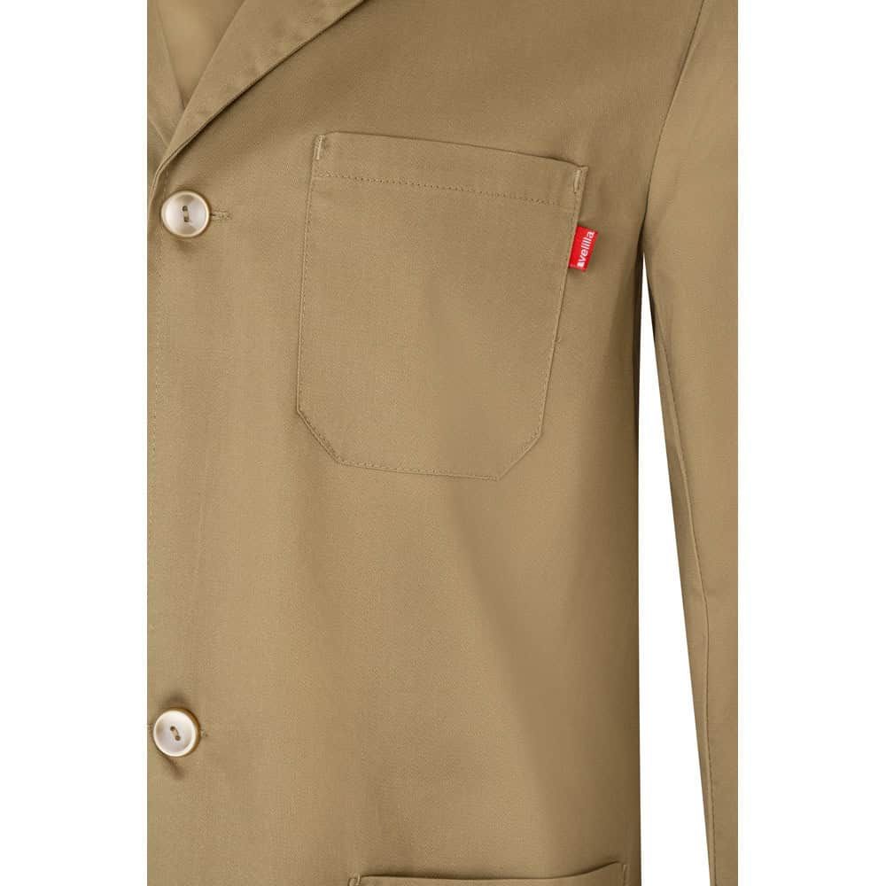 Närbild på VL DANU Twillblus i bomull och polyester, detalj av bröstficka.