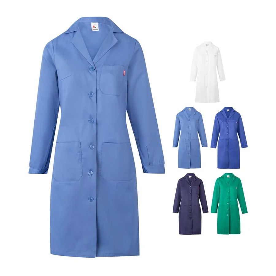 VL RAMA. Långärmad smock i twill (175g/m²), i bomullstwill (35%) och polyester (65%)