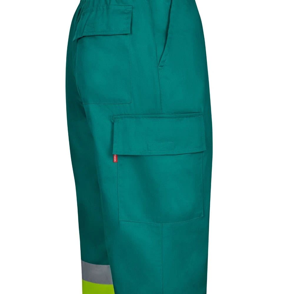 Tvåfärgade arbetsbyxor i twill, bomull och polyester.