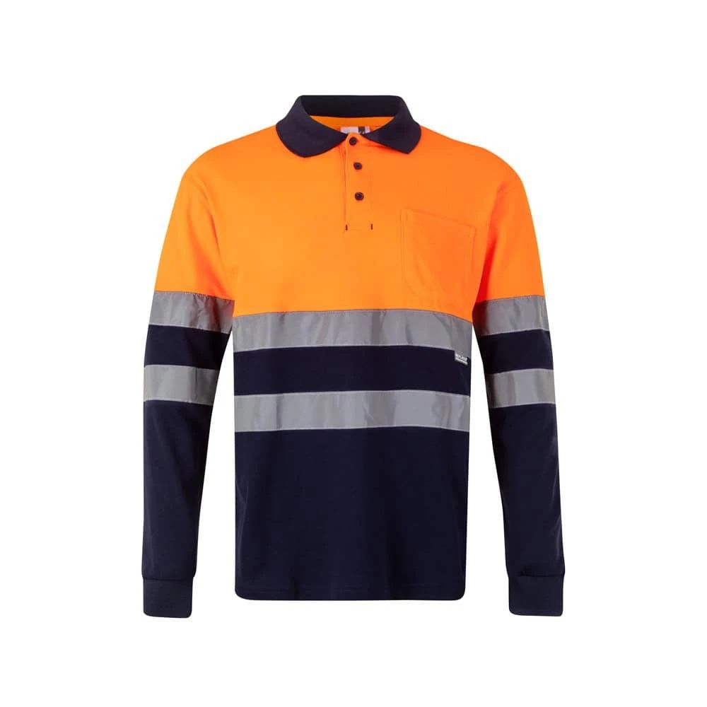 VL PLUTO LARGE. Tvåfärgad pikétröja (150g/m²) med långa ärmar, i bomull (55%) och polyester (45%)