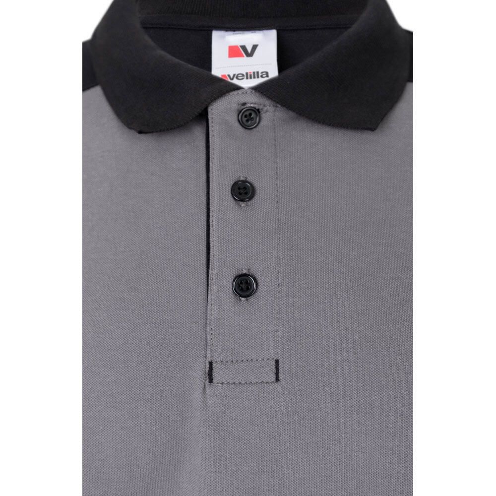 VL VELES. Tvåfärgad pikétröja i stretchig piké (200g/m²) med korta ärmar, i polyester (96%) och elastan (4%)
