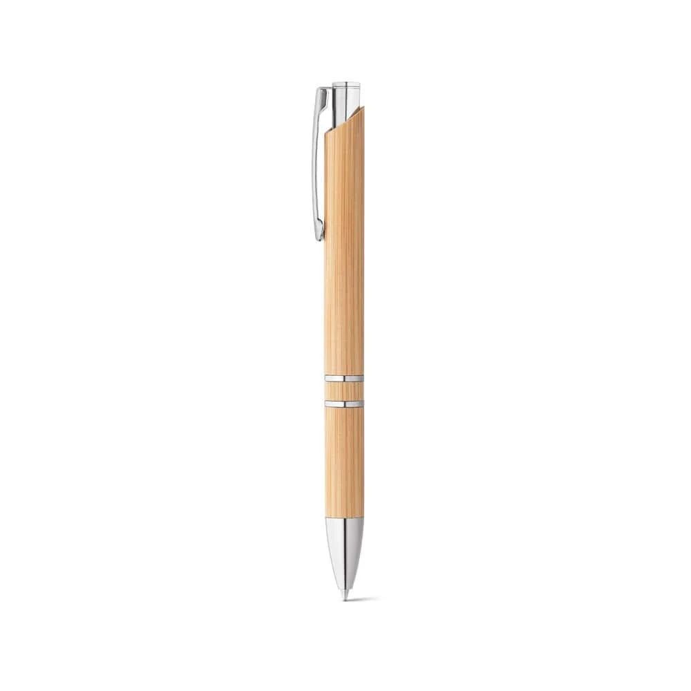 BETA BAMBOO. Bambukulspetspenna med klämma och metalldetaljer