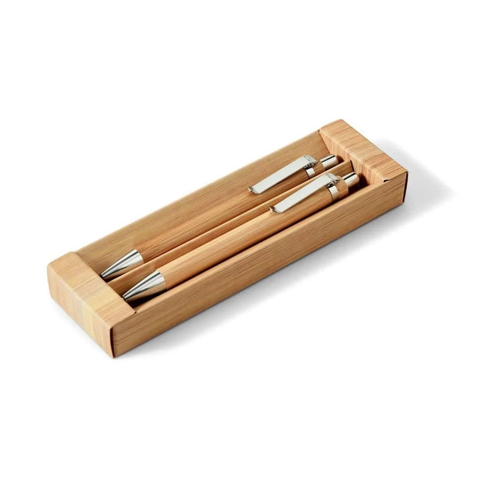 GREENY. Penna och mekanisk penna set av bambu
