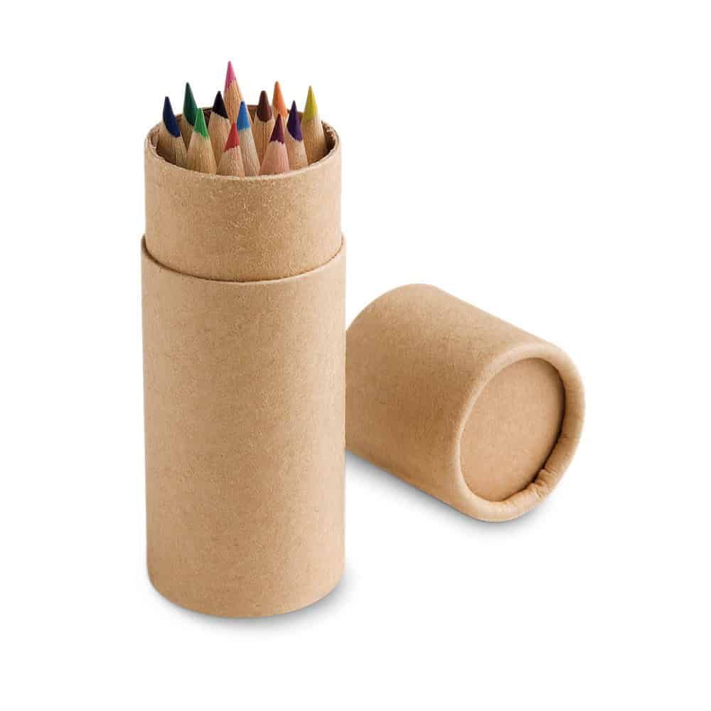 CYLINDER. Box med 12 färgkritor
