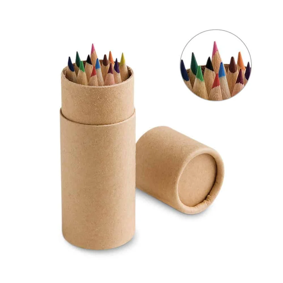 CYLINDER. Box med 12 färgkritor