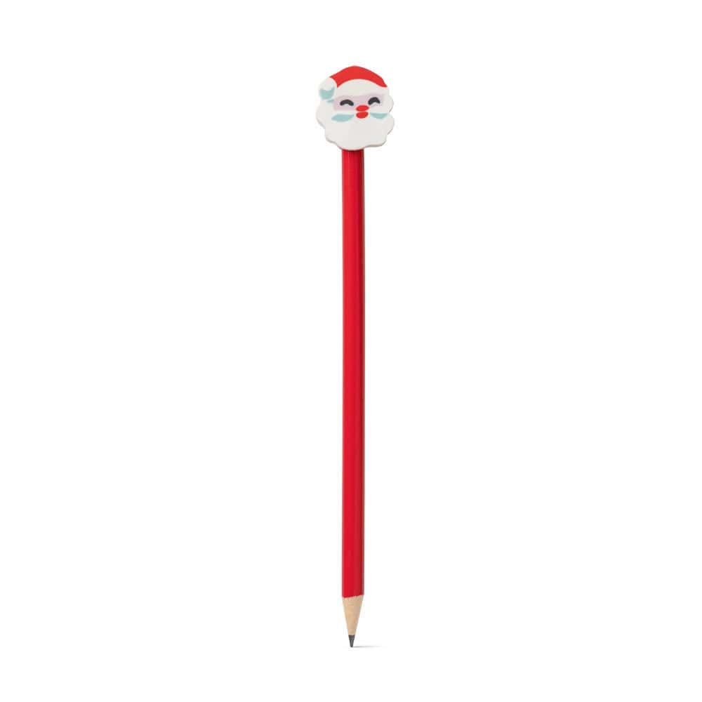Julpenna med tomteluftemotiv för skrivning och juldekoration.