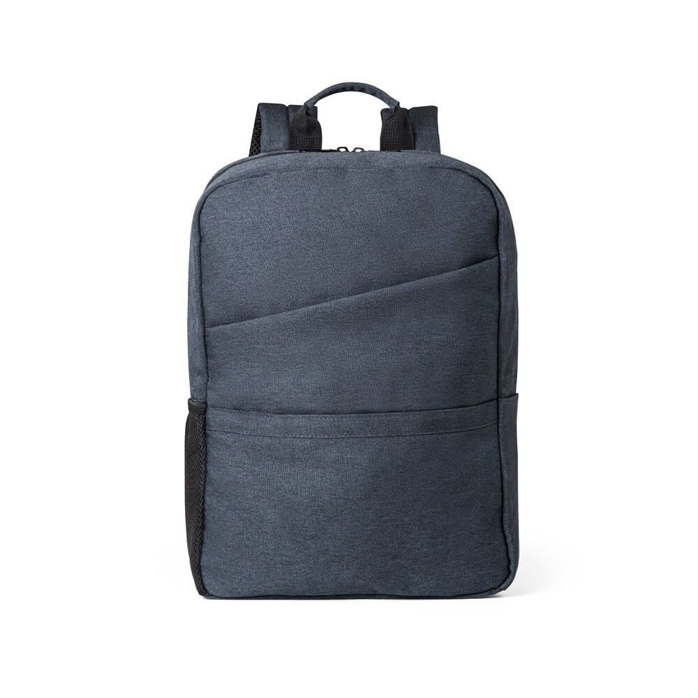 Mörkgrå backpack med fack för 15,6" laptop, tillverkad av återvunnen polyester.