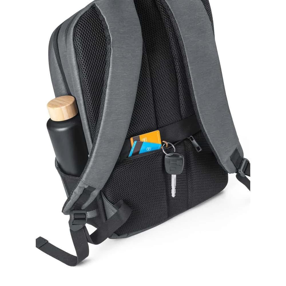 Vattentät Brooklyn ryggsäck i 2 Tone Nylon för 15'' laptop, med vattenflaska och förvaringsfickor.