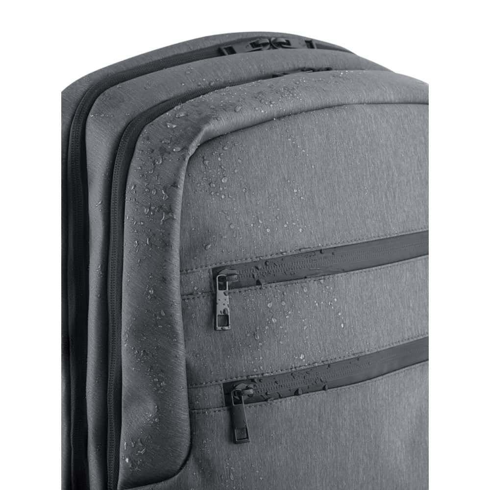 Vattentät 15'' laptopryggsäck i nylon med vattendroppar på ytan.
