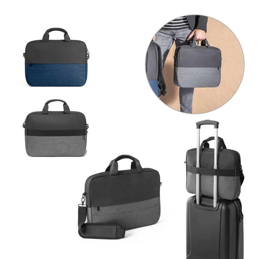 GENOA. Vadderad laptopväska i 600D återvunnen polyester med hög densitet 15"