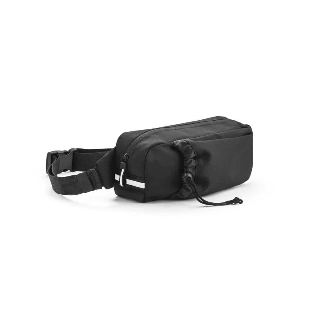 Svart Delfos Pouch midjeväska av 300D och 600D polyester med reflekterande element.