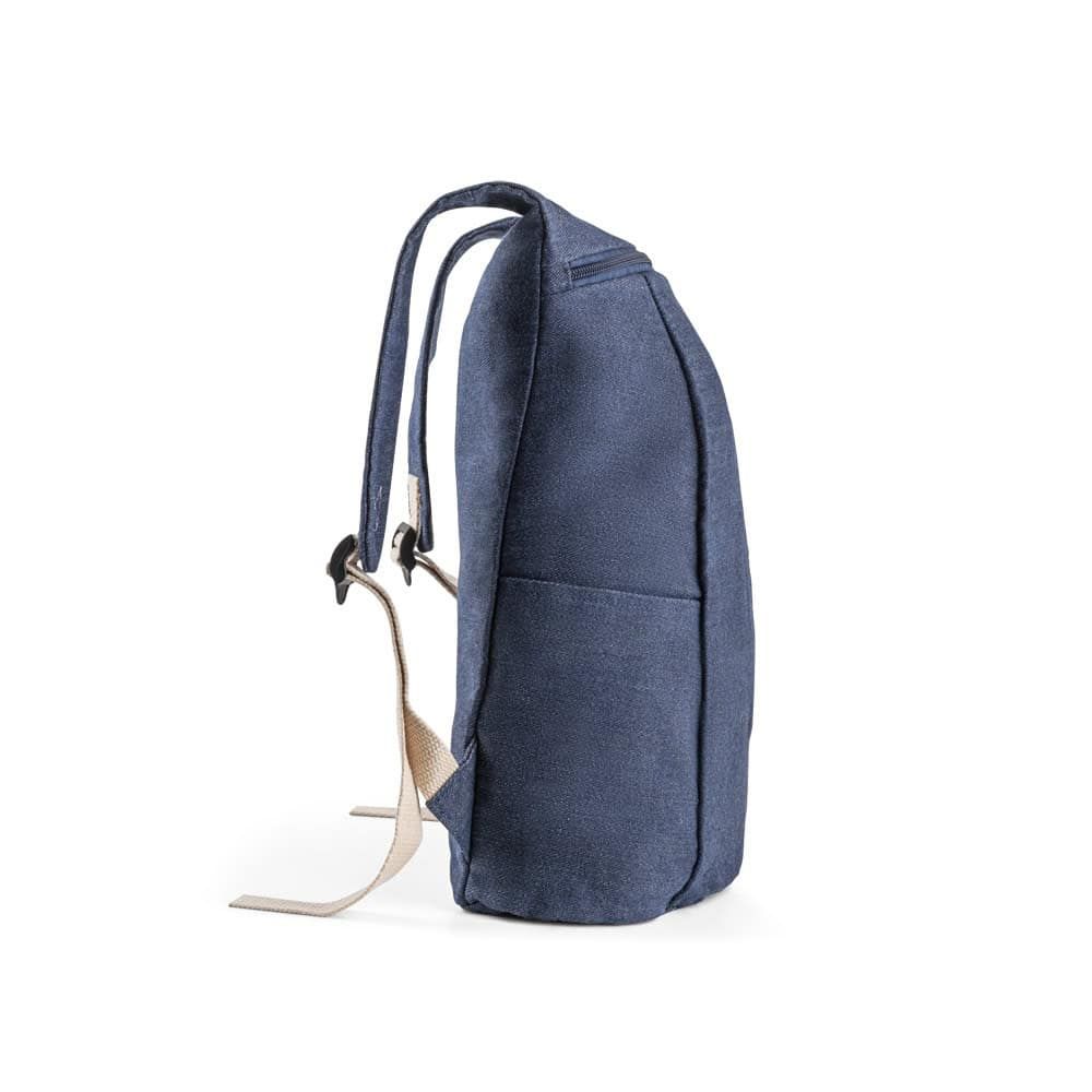 Denim ryggsäck i jeanstyg (300 g/m²) för vardag och arbete.