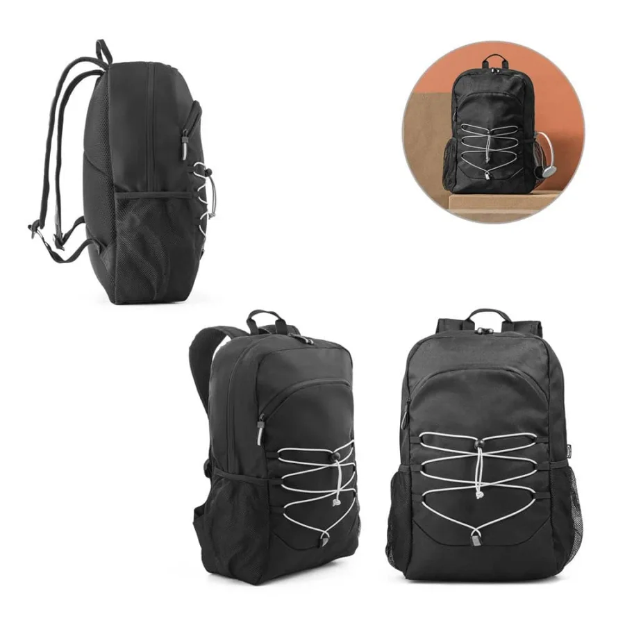DELFOS BACKPACK. Ryggsäck för bärbar dator i 300D medåtervunnen polyester och 600D medåtervunnen polyester med reflekterande element
