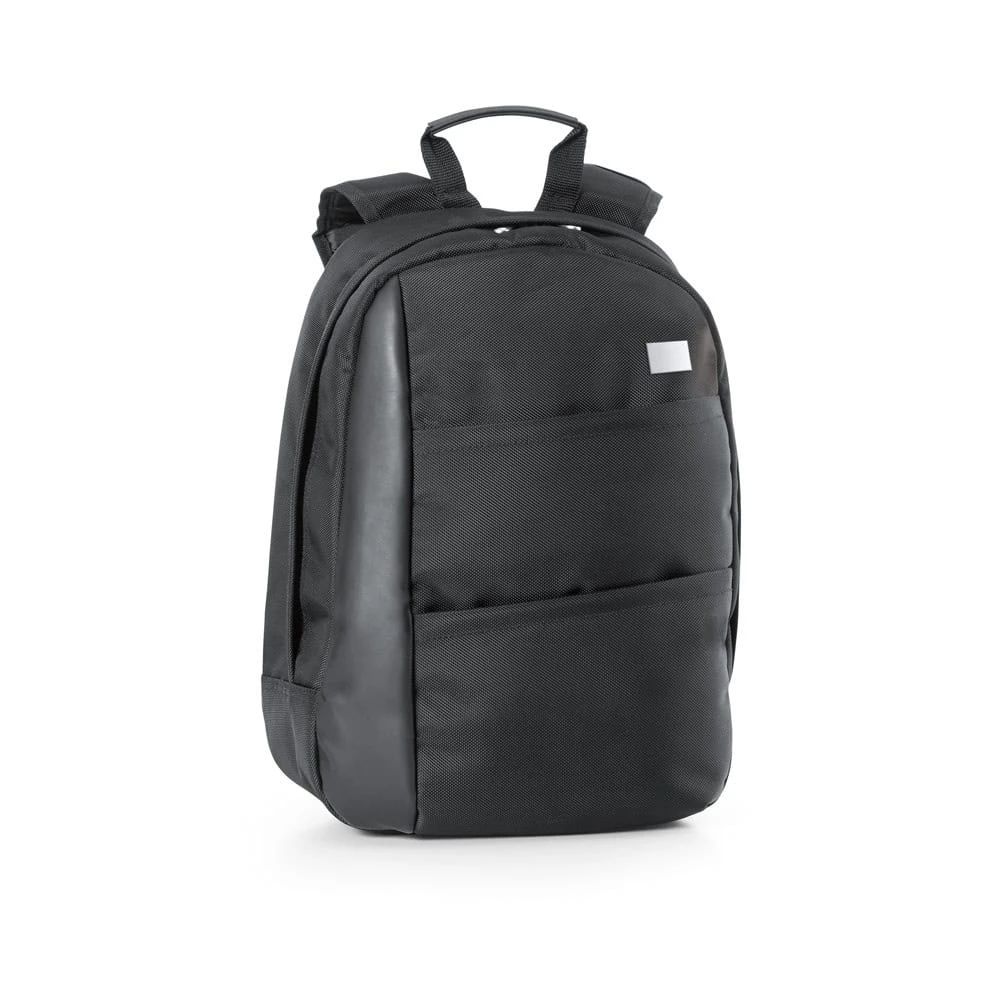 En svart laptopryggsäck i slitstarkt PU och 1680D-material, perfekt för dagligt bruk och skolgång.