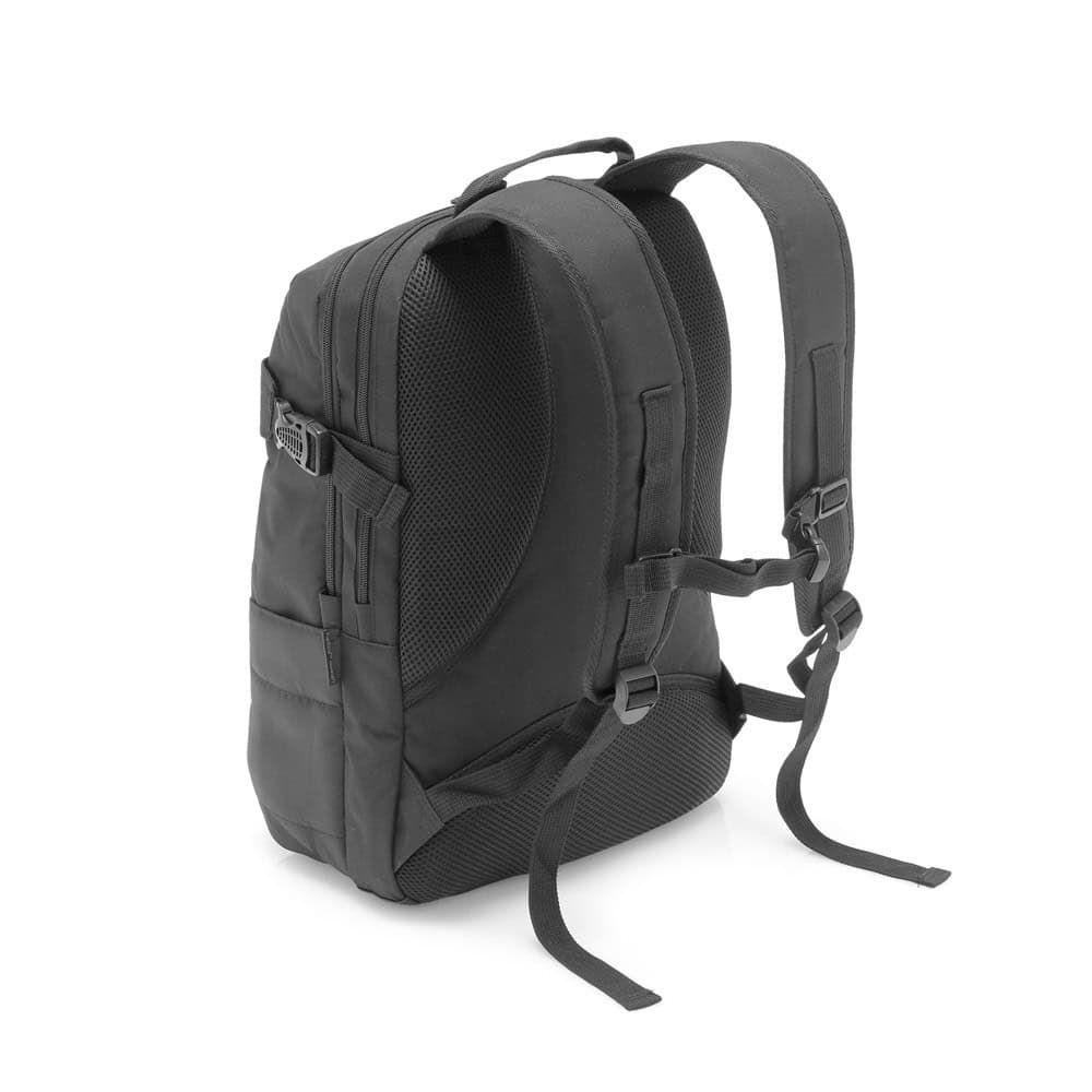 Svart ZIPPERS BPACK laptopryggsäck för 15,6'' med slitstarkt 840D och 300D jacquardmaterial.
