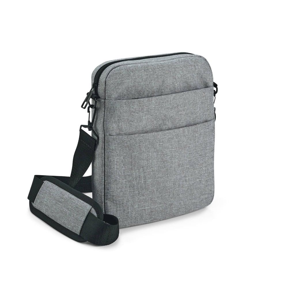 En grå ExpoT GRAPHS CROSS 600D axelväska för laptop och tillbehör.