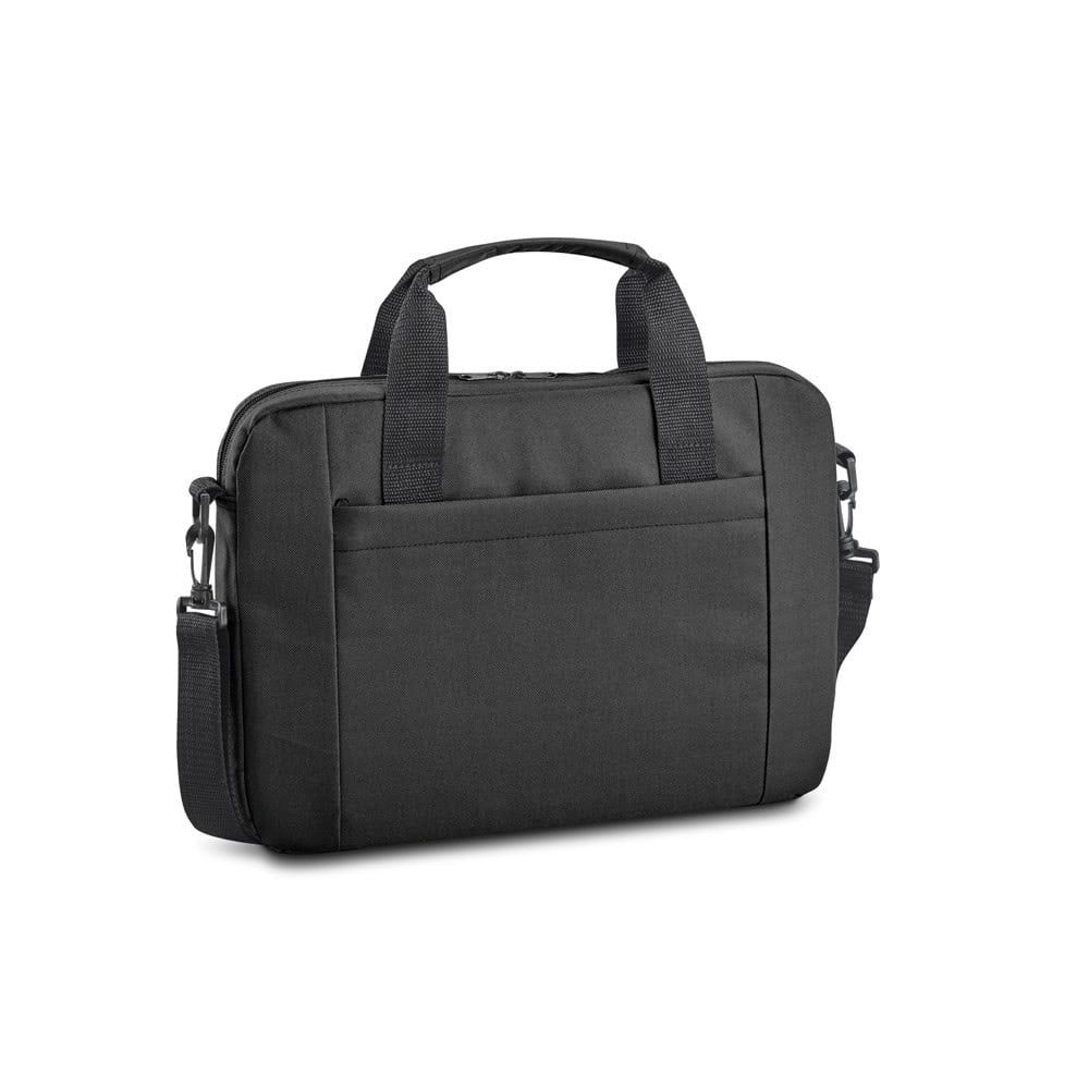 Svart Metz laptopväska för 15.6''-dator med handtag och axelrem.